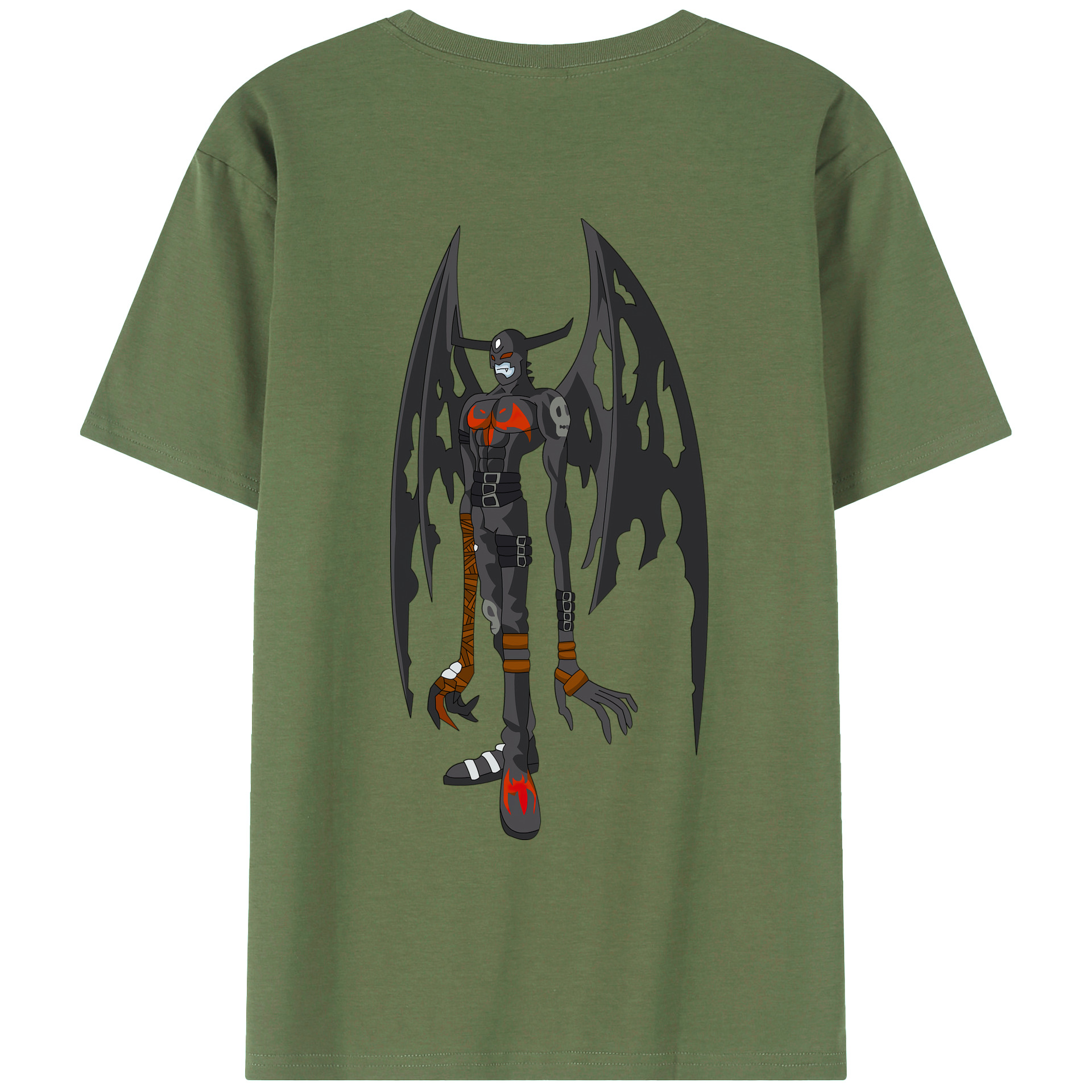 （画像用） Digimon デジタルモンスター/デジモン 綿100％ メンズ半袖Tシャツ（バックプリント） 通気性